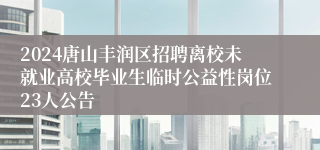 2024唐山丰润区招聘离校未就业高校毕业生临时公益性岗位23人公告