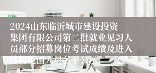 2024山东临沂城市建设投资集团有限公司第二批就业见习人员部分招募岗位考试成绩及进入体检范围人员名单公示